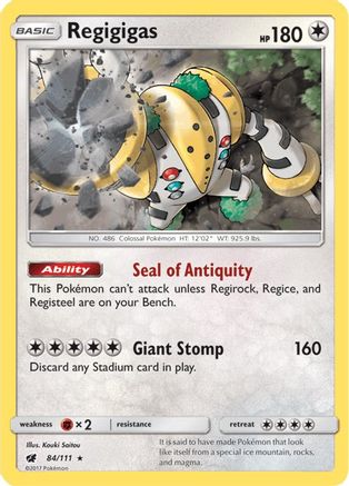 Regigigas 84/111 - SM  Crimson Invasion Holofoil - Poke-Collect