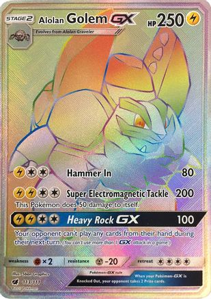 Alolan Golem GX (Secret) 113/111 - SM  Crimson Invasion Holofoil - Poke-Collect