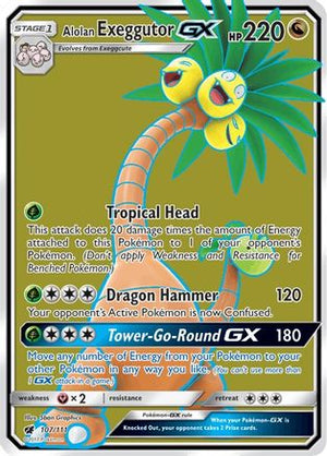 Alolan Exeggutor GX (Full Art) 107/111 - SM  Crimson Invasion Holofoil - Poke-Collect