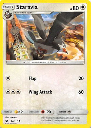 Staravia 82/111 - Crimson Invasion Reverse Holofoil - Poke-Collect