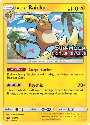 Alolan Raichu - SM72 (Prerelease) SM72/248 - SM Promos Holofoil - Poke-Collect