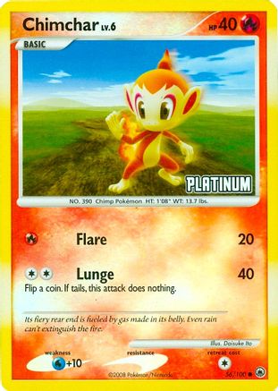 Chimchar - 56/100 [Platinum] 56 - Burger King Promos Reverse Holofoil - Poke-Collect
