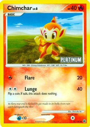 Chimchar - 56/100 [Platinum] 56 - Burger King Promos Reverse Holofoil - Poke-Collect