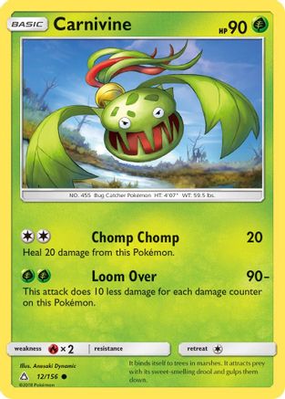 Carnivine 12/156 - SM  Ultra Prism Reverse Holofoil - Poke-Collect