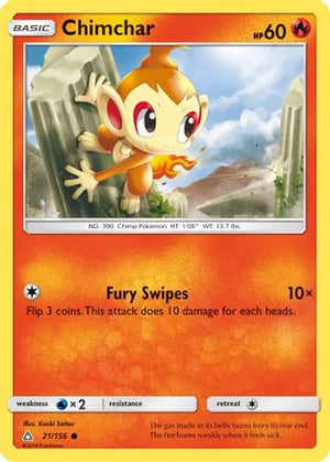 Chimchar (21) 21/156 - SM  Ultra Prism Reverse Holofoil - Poke-Collect