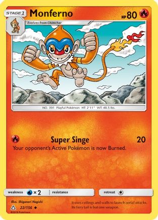 Monferno 22/156 - SM  Ultra Prism - Poke-Collect