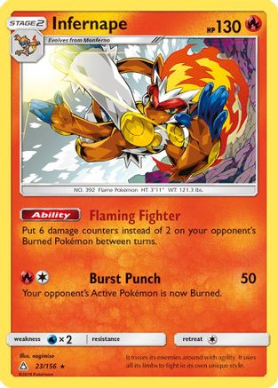 Infernape 23/156 - SM  Ultra Prism Reverse Holofoil - Poke-Collect