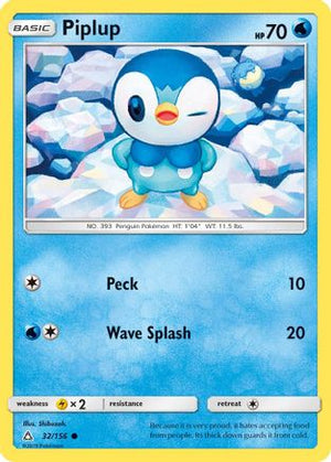 Piplup (32) 32/156 - SM  Ultra Prism Reverse Holofoil - Poke-Collect