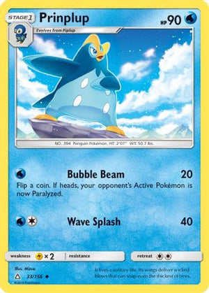 Prinplup 33/156 - SM  Ultra Prism Reverse Holofoil - Poke-Collect