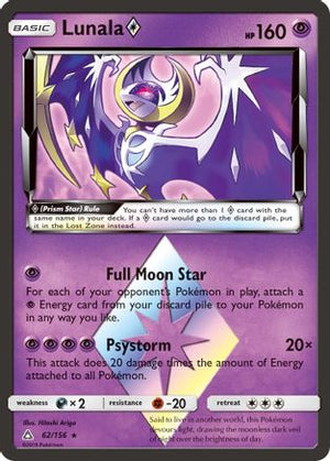 Lunala Prism Star 62/156 - SM  Ultra Prism Holofoil - Poke-Collect