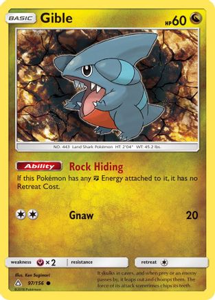 Gible (97) 97/156 - SM  Ultra Prism Reverse Holofoil - Poke-Collect