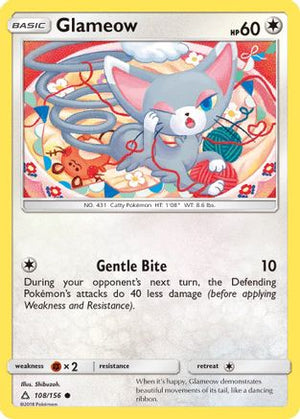 Glameow 108/156 - SM  Ultra Prism Reverse Holofoil - Poke-Collect