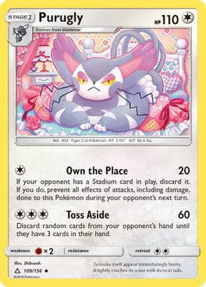 Purugly 109/156 - SM  Ultra Prism Reverse Holofoil - Poke-Collect