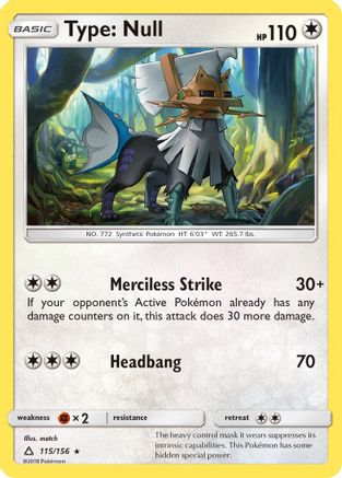 Type: Null 115/156 - Ultra Prism Reverse Holofoil - Poke-Collect