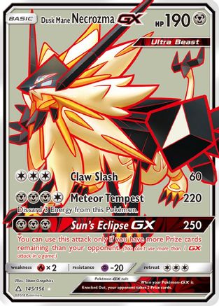 Dusk Mane Necrozma GX (Full Art) 145/156 - SM  Ultra Prism Holofoil - Poke-Collect