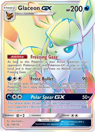 Glaceon GX (Secret Rare) 159/156 - SM  Ultra Prism Holofoil - Poke-Collect