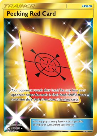 Peeking Red Card (Secret Rare) 169/156 - SM  Ultra Prism Holofoil - Poke-Collect