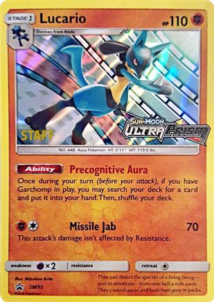 Lucario - SM95 (Prerelease) [Staff] SM95 - SM Promos Holofoil - Poke-Collect