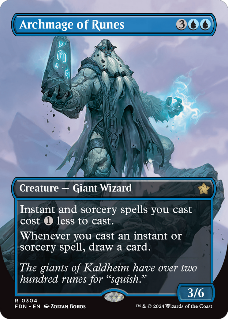Archmage of Runes (FDN-304) - Foundations (Borderless) Foil - Poke-Collect