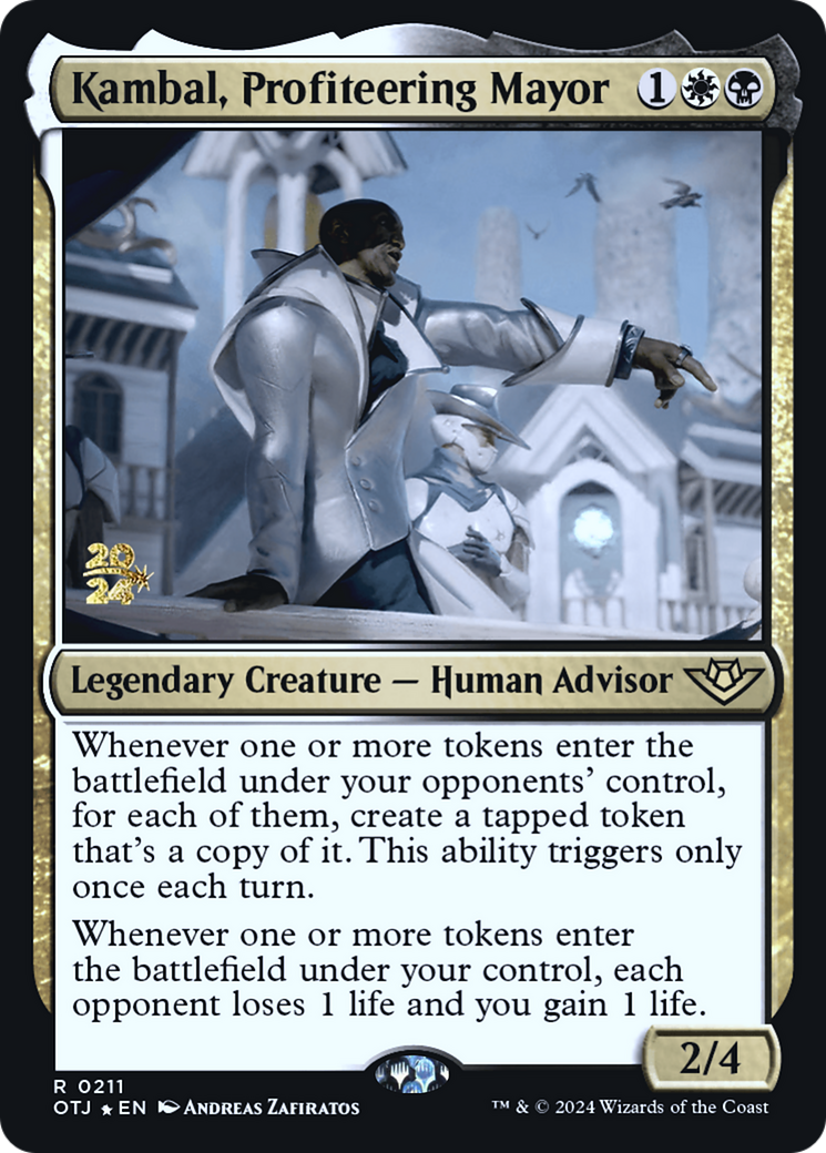 Kambal, Profiteering Mayor (PRE-211) - Outlaws of Thunder Junction Promos Foil - Poke-Collect