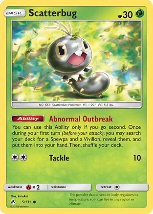 Scatterbug (5) 5/131 - SM  Forbidden Light Reverse Holofoil - Poke-Collect