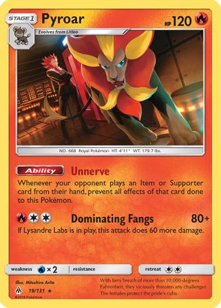 Pyroar 19/131 - SM  Forbidden Light Holofoil - Poke-Collect