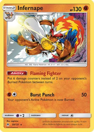 Infernape 59/131 - SM  Forbidden Light Reverse Holofoil - Poke-Collect