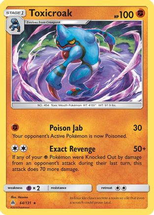 Toxicroak 64/131 - Forbidden Light Reverse Holofoil - Poke-Collect