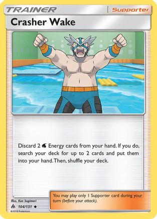 Crasher Wake 104/131 - SM  Forbidden Light Reverse Holofoil - Poke-Collect