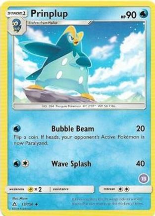 Prinplup (13) 33 - SM Trainer Kit Alolan Sandslash & Alolan Ninetales - Poke-Collect