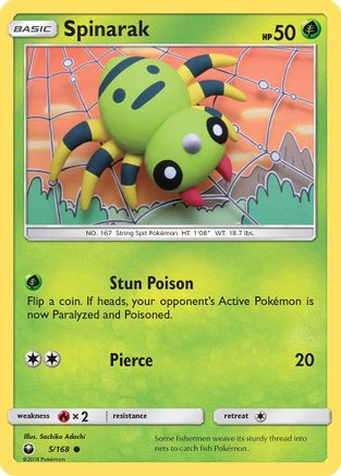 Spinarak 5/168 - Celestial Storm Reverse Holofoil - Poke-Collect