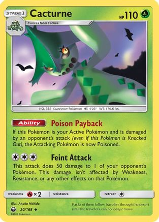 Cacturne 20/168 - SM  Celestial Storm Reverse Holofoil - Poke-Collect