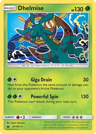 Dhelmise 22/168 - SM  Celestial Storm Reverse Holofoil - Poke-Collect