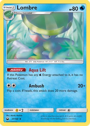 Lombre 37/168 - SM  Celestial Storm Reverse Holofoil - Poke-Collect