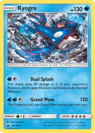 Kyogre 46/168 - SM  Celestial Storm Holofoil - Poke-Collect