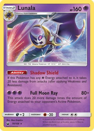 Lunala 70/168 - SM  Celestial Storm Reverse Holofoil - Poke-Collect