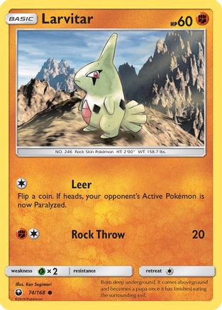 Larvitar 74/168 - SM  Celestial Storm Reverse Holofoil - Poke-Collect