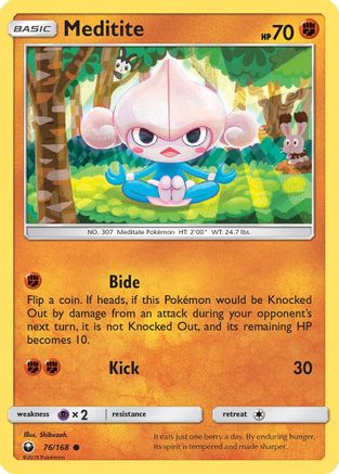 Meditite 76/168 - SM  Celestial Storm Reverse Holofoil - Poke-Collect