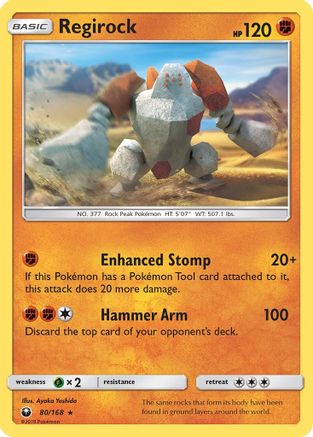 Regirock 80/168 - SM  Celestial Storm Reverse Holofoil - Poke-Collect