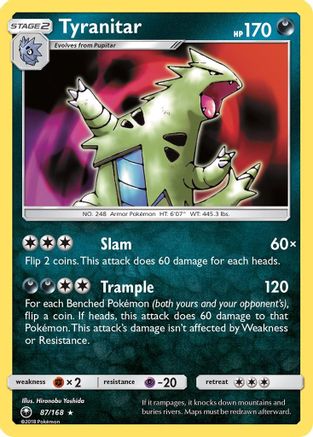 Tyranitar 87/168 - Celestial Storm Holofoil - Poke-Collect