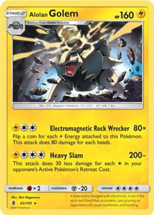 Alolan Golem - 42/145 (Cosmos Holo) 42 - Blister Exclusives Holofoil - Poke-Collect