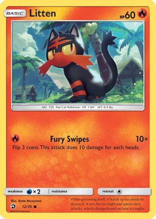 Litten 12/70 - Dragon Majesty Reverse Holofoil - Poke-Collect