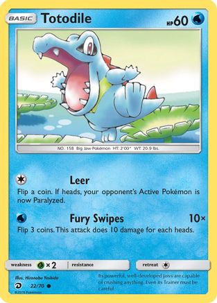 Totodile 22/70 - Dragon Majesty Reverse Holofoil - Poke-Collect