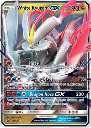 White Kyurem-GX 48/70 - Dragon Majesty Holofoil - Poke-Collect