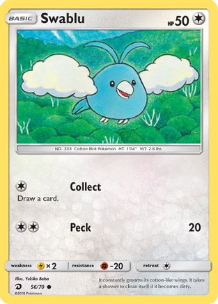 Swablu 56/70 - Dragon Majesty Reverse Holofoil - Poke-Collect