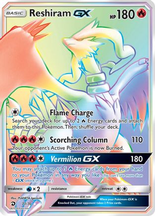 Reshiram GX (Secret) 71/70 - Dragon Majesty Holofoil - Poke-Collect