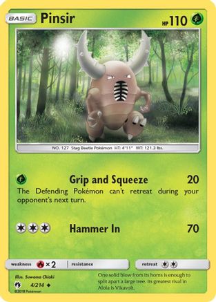 Pinsir 4/214 - SM  Lost Thunder Reverse Holofoil - Poke-Collect