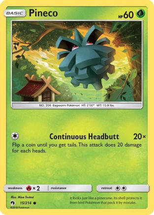 Pineco 15/214 - SM  Lost Thunder Reverse Holofoil - Poke-Collect