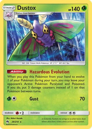 Dustox 28/214 - SM  Lost Thunder Reverse Holofoil - Poke-Collect