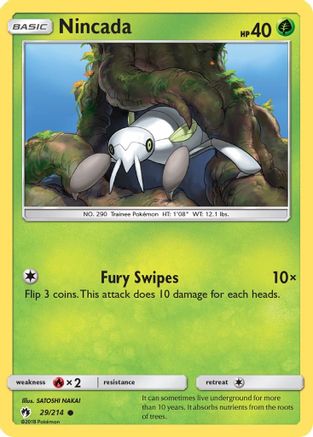 Nincada 29/214 - SM  Lost Thunder Reverse Holofoil - Poke-Collect